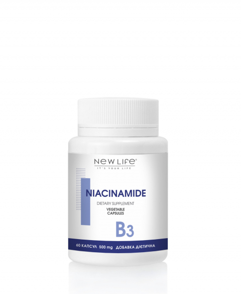 NIACINAMIDE | НІАЦИНАМІД | (ВІТАМІН В3) | 60 РОСЛИННИХ КАПСУЛ У БАНОЧЦІ